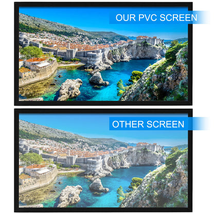 Vevor - Beamer Scherm - Projector Screen - Projector Scherm - Projector Doek - Draagbare Beamer - 100in - 16:9 - Projector Scherm voor Beamer - Home Cinema Thuisbioscoop - QUORE
