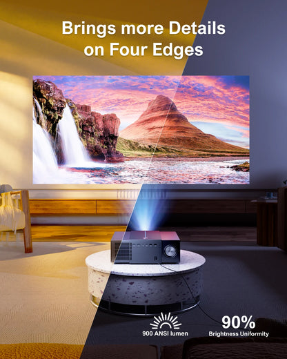 Mini Beamer - Projector - Digitale Beamer - Draagbaar - 1080P - met  Obstakel Vermijden - Autofocus - 6D Keystone - 5G Wifi - Bluetooth - 900 ANSI - 90W - LCD-scherm - 3.5Mm Koptelefoon - HDMI - USB - Grijs