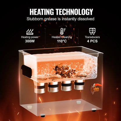 Ultrasone reiniger - wasmachine - ultrasone reiniger - ultrasone reinigingsbril - 2 liter - met verwarmingstimer voor laboratoriumgereedschap metalen onderdelen carburateur messing auto-onderdelen motoronderdelen - QUORE