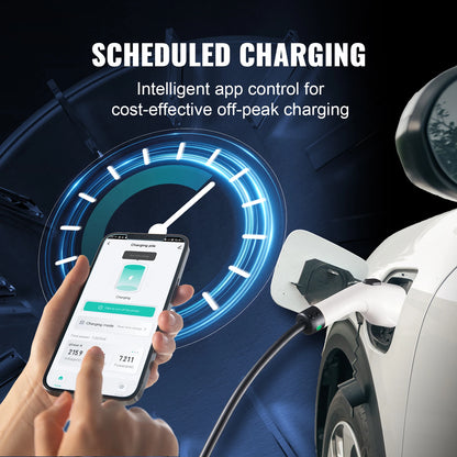 SucceBuy Portable EV Charger Type 2 16A 3.68kW/11kW or 32A 7.36kW/22kW with 7.5 M Charging Cable CEE Plug LCD Home EV Charging