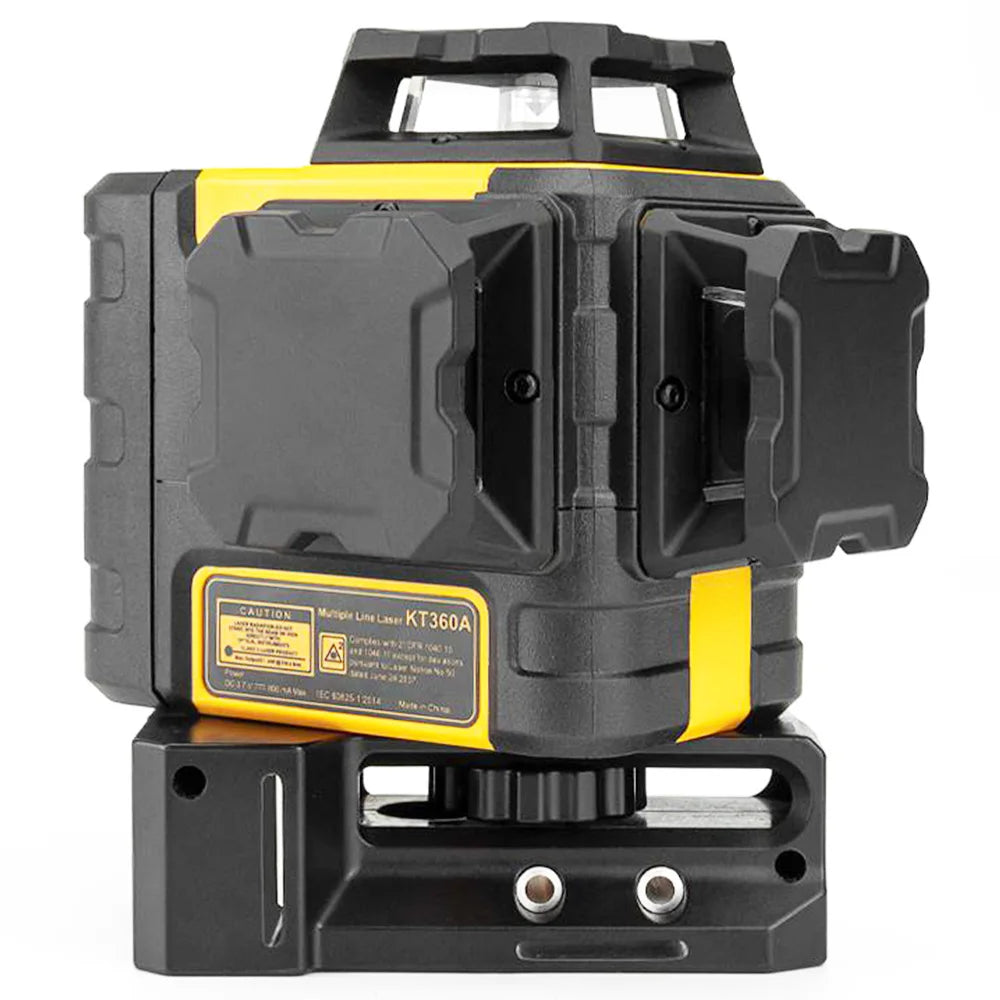 Laser - Bouwlaser -Laser Waterpas - Kruislijnlaser - Roterende Laserniveau - Groene Straal - Horizontale - Verticaal -Scanmeetinstrumenten - IP54 - 3 x 360° Laser Line - 3.7V - 7.5Ah - Geel & Zwart