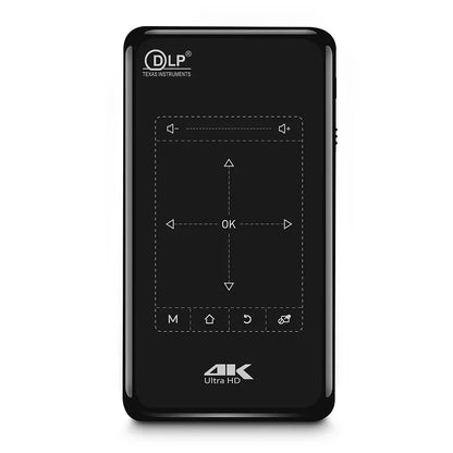 DLP P09-II - Beamer - Projector Beamer - Mini Meamer - 3DLP - Full HD 1080P 4k - 5W - 854x480dpi - Automatische focus - met WiFi - 50 ANSI Lumens - 5000mAh - Zwart - QUORE
