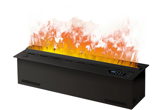 Slimme Atomisatiehaard – Waterdamp Haard – Inbouwhaard – Elektrisch Haard – Decoratieve Haard – 3D Kleurrijke Vlammen – Afstandsbediening en App Bediening – 1000mm – Roestvrijstalen Behuizing
