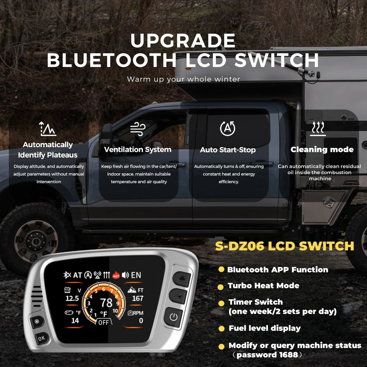 Dieselverwarmer – Diesel Luchtverwarmer – Standkachel – Dieselkachel – Air Heater – 8KW Vermogen – Bluetooth APP & LCD Display - QUORE