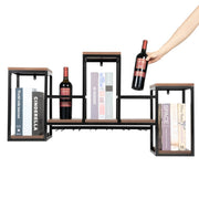 Wine Rack - Wine Bottle Rack - Wijnrek - Wijnflessenrek - Metalen Wijnfleshouder - Wandmontage - Wijnopslag Displayrek - voor Thuis, Bar, Eetkamer en Keuken - Bruin