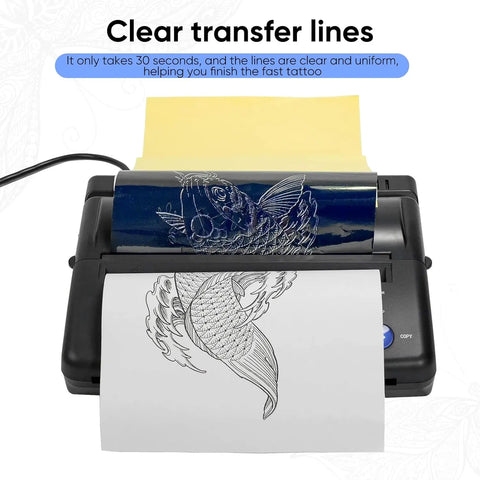 Tattoo Stencil Printer – Tattoo Printer – Thermische Printer - Inclusief Transfer Papier - QUORE