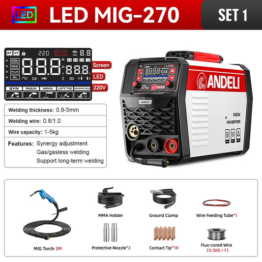 Lasmachine – Lasmachine MIG – TIG Lasapparaat – MMA Lasmachine – Spot Welder – 6-in-1 Multifunctioneel – 200 Ampère Krachtig – Aluminium Spool Gun Ondersteuning