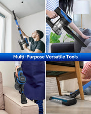Cordless Stick Vacuum Cleaner - Stick Vacuum Cleaner - Vacuum Cleaner - Cordless Stick Vacuum Cleaner - Powerful Suction - 6-in-1 Vacuum Cleaner - 200W - Blue