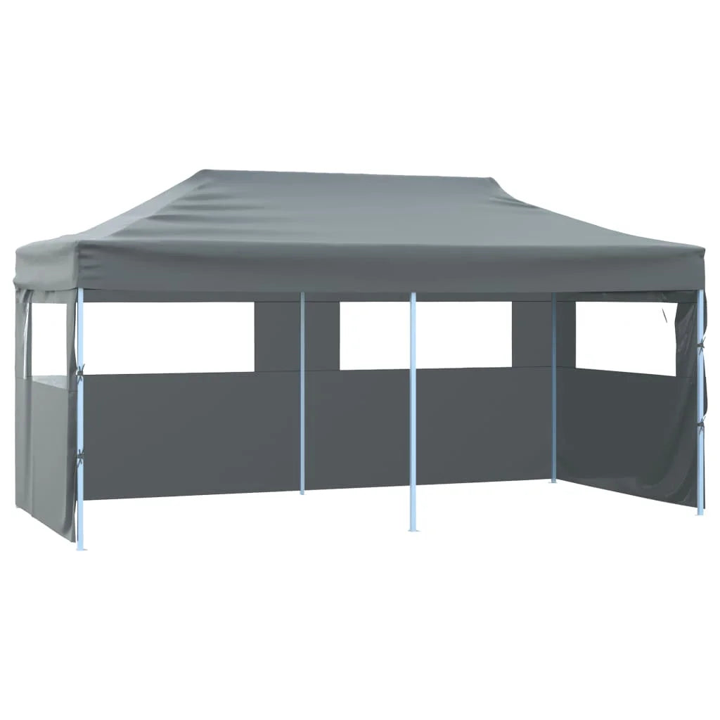 Opvouwbare Tent – Tuinpaviljoen – Partytent – Ontvangsttent – Markttent – Campingtent – 3x6 Meter – Waterafstotend 600D Oxford – Gepoedercoat Stalen Frame - Grijs