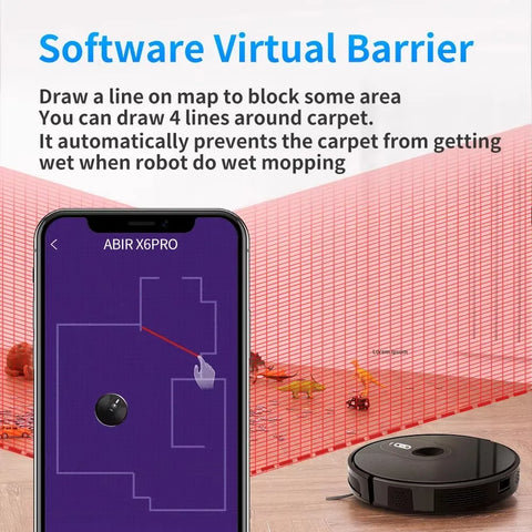 ABIR X6PRO Robot Vacuum Cleaner, Visual Navigation,APP Virtual Barrier,6000PA Suction,Smart Home Mop,Floor Carpet Washing-5