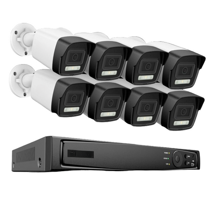 Beveiligingscamera Sets – IP Camera Systeem – Bewakingscamera – CCTV Camera Set – 8-Kanaals NVR Beveiligingsset – 4K Resolutie – Nachtzicht Met Dual Light - 4TB