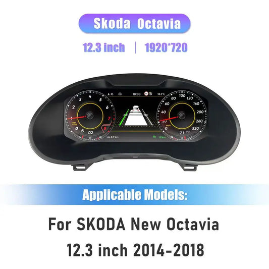 12,3 inch Digitaal Dashboard – Auto Display – Instrumentenpaneel – Cockpit Screen – HD IPS Scherm – Plug & Play Installatie – 1920x720 Resolutie – Meertalige Ondersteuning