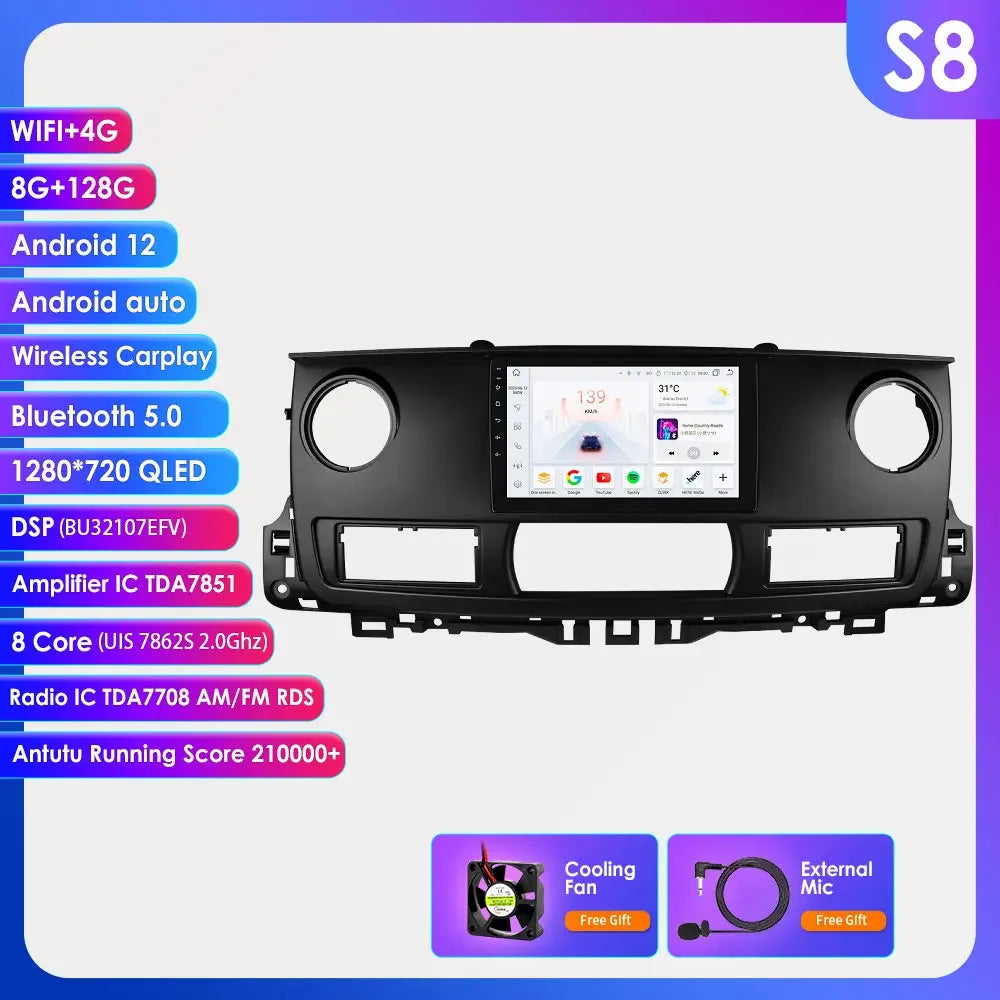 Autoradio – Multimedia Speler – Car Radio – 2-DIN Radio – GPS Navigatie – Android 13 – 10,1 Inch QLED Touchscreen – Draadloze CarPlay & Android Auto