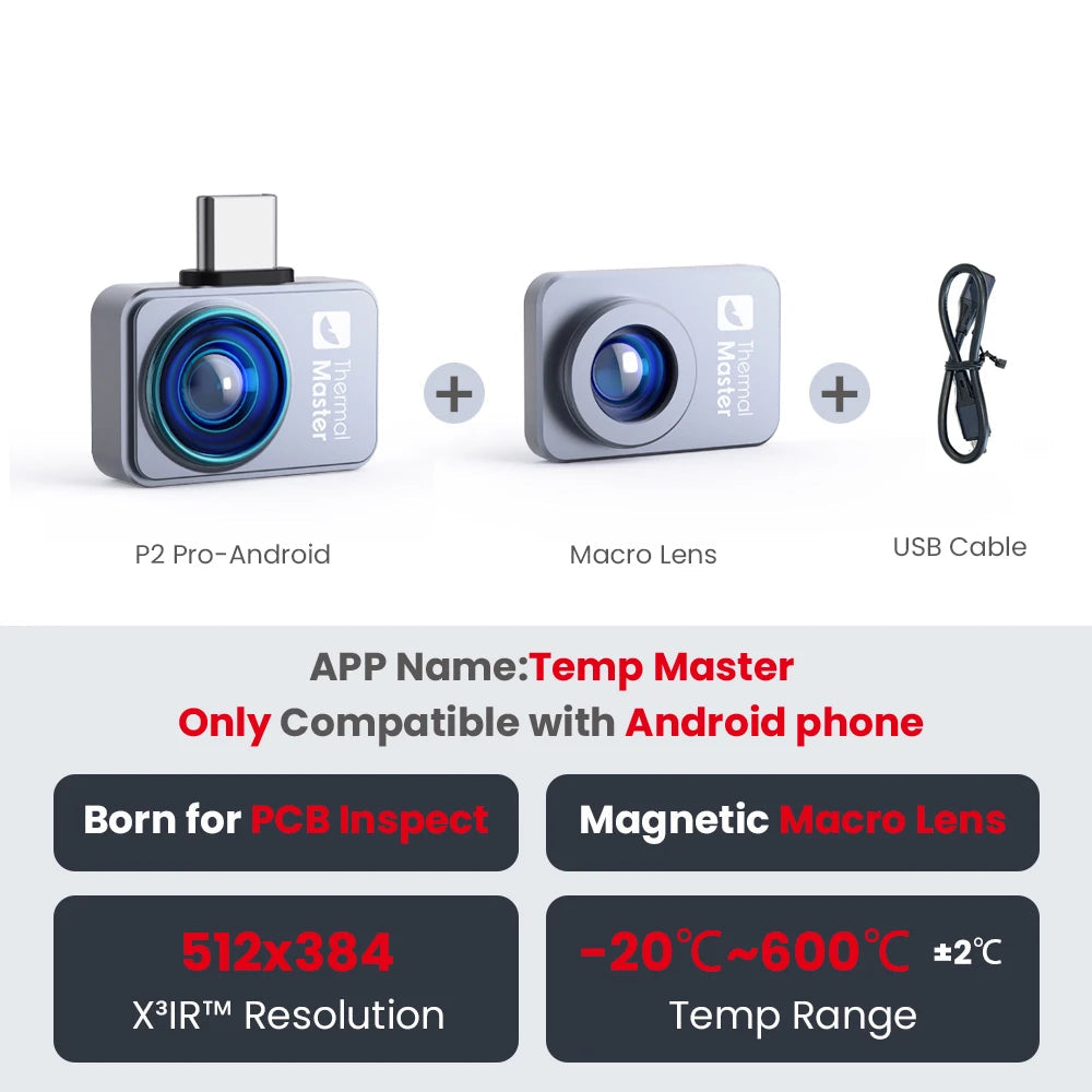 Warmtebeeldcamera – Thermische Camera – Infrarood Camera – Warmtecamera – Compact – 256×192 Resolutie – 15x Zoom - Android kit