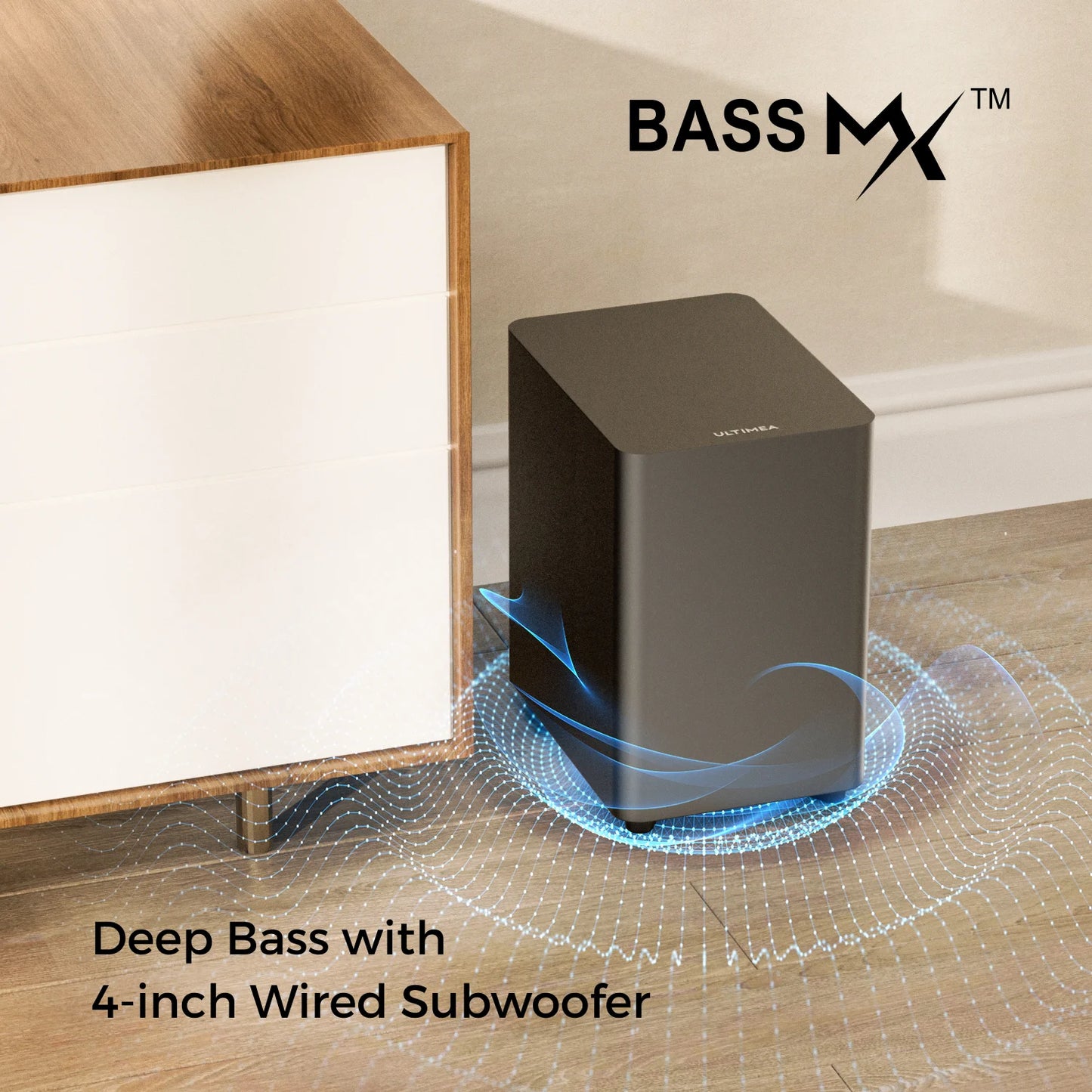 Aura A40 Soundbar – Surround Sound Systeem – Home Cinema Geluid – Draadloze Speaker – Thuisbioscoop Audio – 7.1 Surround Met App Bedienig – Krachtige 4-inch Subwoofer - QUORE