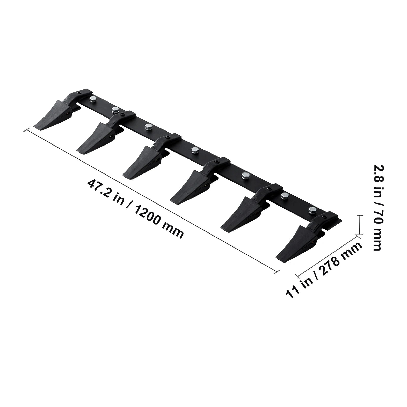 SucceBuy Bucket Tooth Bar Heavy Duty Tractor Bucket Teeth Bar for Sub-Compact Tractor Loader 4560 lbs Load-Bearing Capacity - QUORE