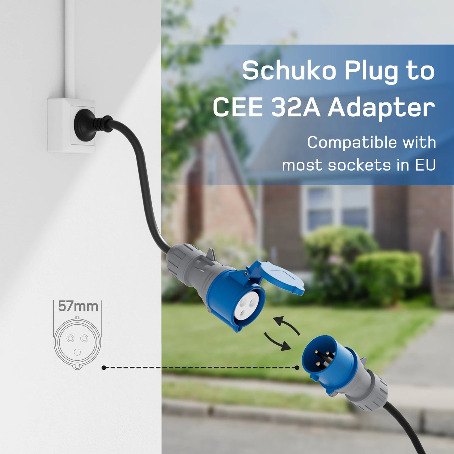 Draagbare EV Laadkabel – Elektrische Auto Oplader – Type 2 Kabel – Mobiele Laadkabel – Laadstation – 7,4 kW 32A Instelbaar – Digitaal Display Met Timer – 10 Meter Kabel