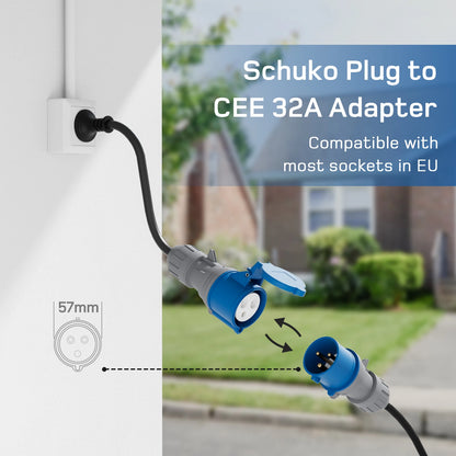 Draagbare EV Laadkabel – Elektrische Auto Oplader – Type 2 Kabel – Mobiele Laadkabel – Laadstation – 7,4 kW 32A Instelbaar – Digitaal Display Met Timer – 10 Meter Kabel
