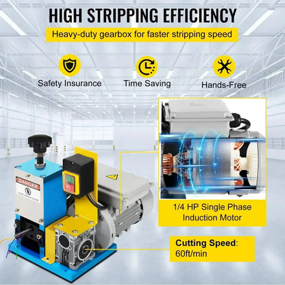 Elektrische Kabelstripmachine – Kabelstripper – Draadstripper – Kabelstripper Machine – Geschikt Voor 1,5-25 Mm Kabels – 180W Motor – Aluminium Behuizing