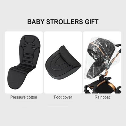 Kinderwagen - 3-in-1 Baby Stroller - Wandelwagen - Buggy - Opvouwbaar & Compact – Multifunctioneel – Inclusief Autostoel - PU Leren Bekleding - Zwart