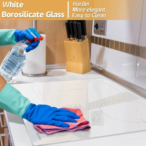 Inductie kookplaat - Induction Hob - Induction Cook Top - Inductie Fornuis - Elektrische Brander - 4 Zones met Stekker - 59CM - 3500W - Wit Keramisch Glas - Combinatie Zones - Schuifregelaars - 9 Vermogensniveaus