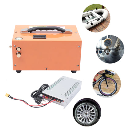 Hogedruk Luchtpomp – PCP Pomp – Compressor – Cilinder Vuller – Paintball Compressor – RVS & Koper – 300W Motor – Compact & Draagbaar