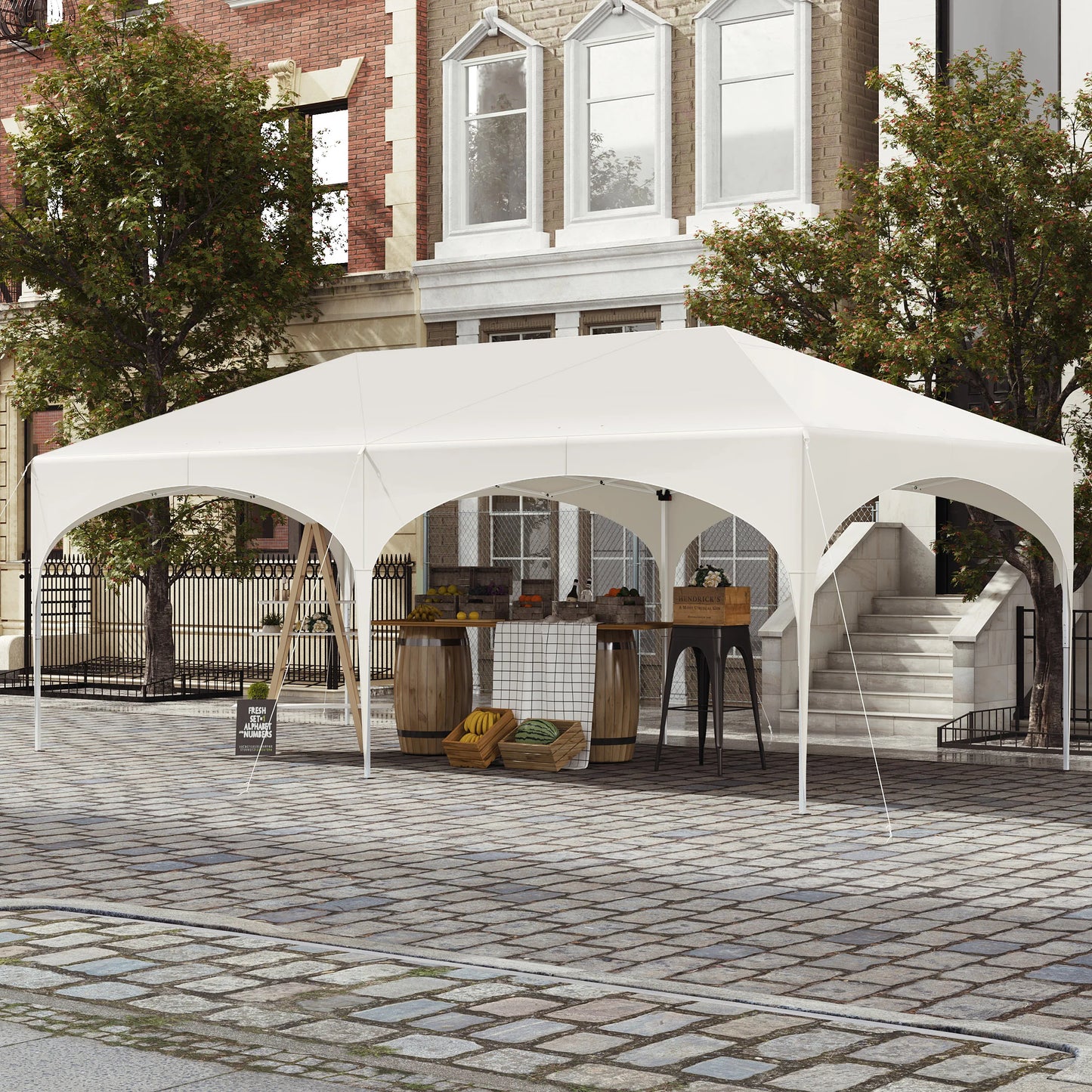 Paviljoen - Tuinpaviljoen - Partytent - Tuintent - Pop-up Kliksysteem - Stabiel - Vouwtent - Opvouwbaar - Weerbestendig - met 6 Zijwanden - 50+UV-Bescherming - voor Tuin - Buiten - Achtertuin - 210D Oxford - 3 x 6 m - Beige