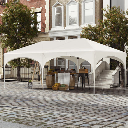 Paviljoen - Tuinpaviljoen - Partytent - Tuintent - Pop-up Kliksysteem - Stabiel - Vouwtent - Opvouwbaar - Weerbestendig - met 6 Zijwanden - 50+UV-Bescherming - voor Tuin - Buiten - Achtertuin - 210D Oxford - 3 x 6 m - Beige