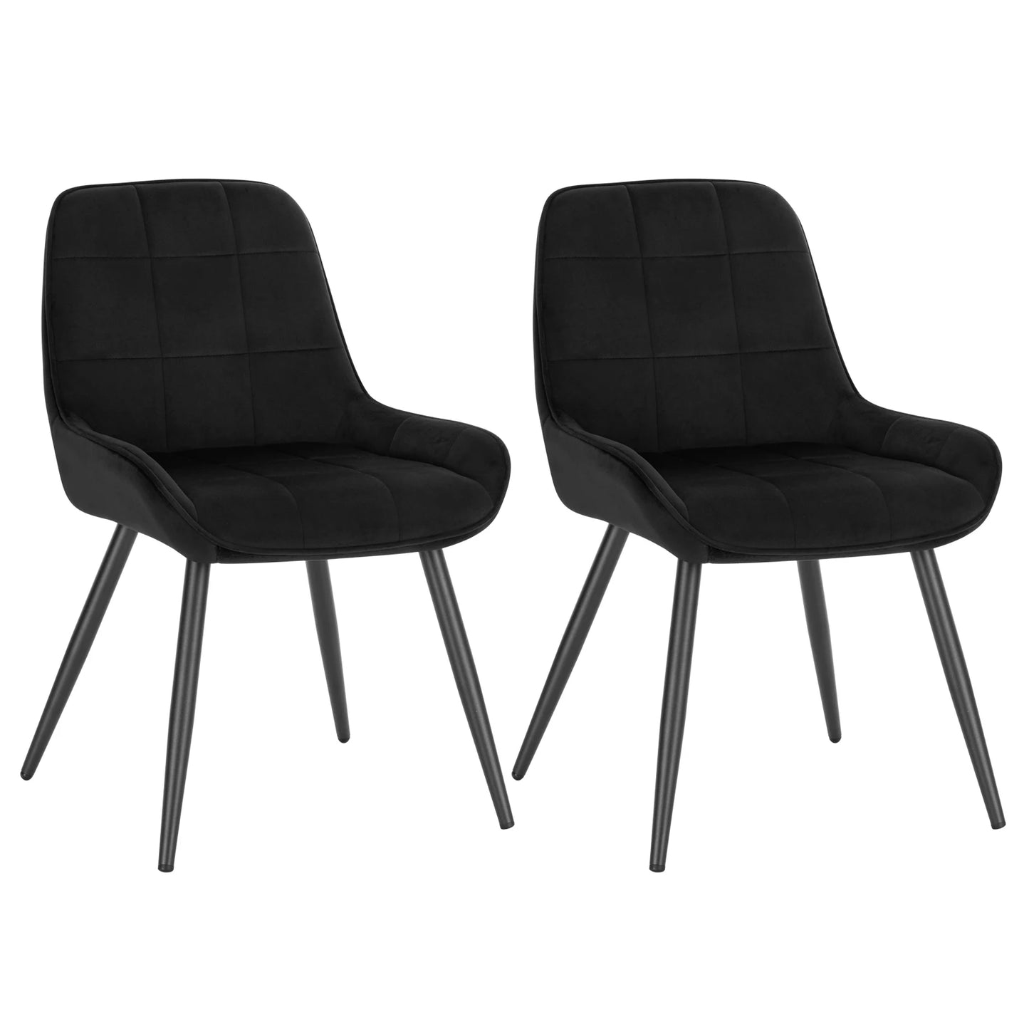 Velvet Eetkamerstoelen – Eetkamerstoelen – Stoelen – Binnenstoelen – Zwarte Velvet Stoelen – Ergonomisch Ontwerp – Stevige Metalen Constructie