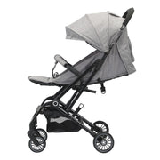 kinderwagen - Jogging buggy - Runner - Lichtgewicht kinderwagen - Baby kinderwagen - Kinderwagen - 0-60 maanden - Reizen - Opvouwbaar met één klik - Lichtgewicht - Verstelbare rugleuning - 4 zwenkwielen - Met schokdempers - Grijs
