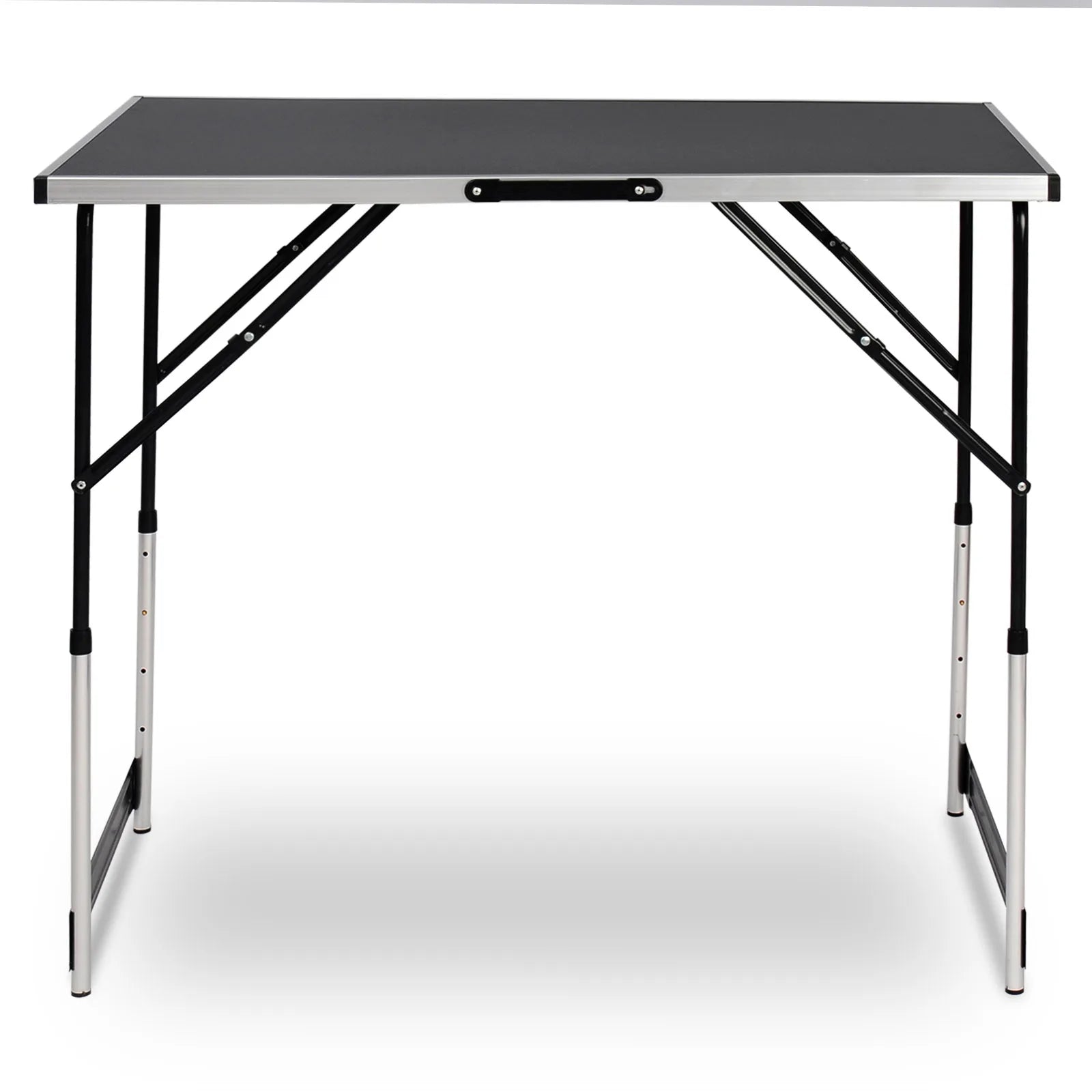 Inklapbare Tafel – Klap – Camping – Opvouwbare - Verstelbare Hoogte - Aluminium - Lichtgewicht - Buitentafel - BBQ - Tuin - Balkon - Picknick - Grijs - QUORE