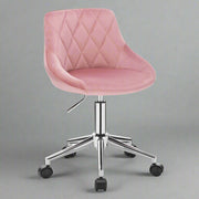 Office Stool Chair Desk Beautician's Club Chair Velvet Height Adjustable Swivel Chair with Wheels Home Office Backrest Chair