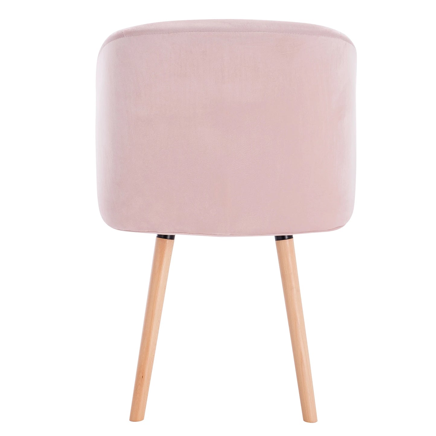 Eetkamerstoelen – Set van 4 – Velvet Stoelen – Houten Stoelen – Ergonomisch Design – Massief Houten Frame - Roze