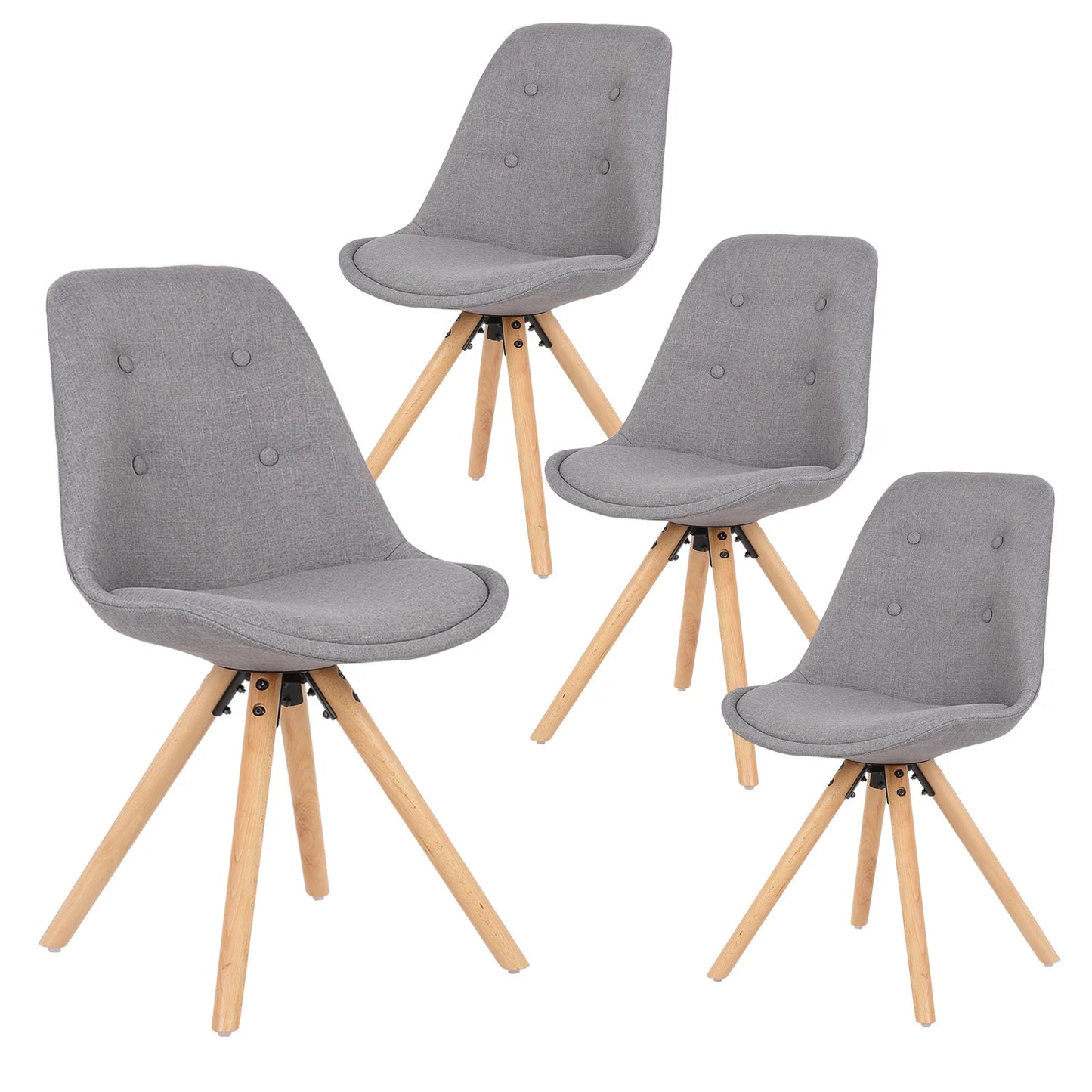 Eetkamerstoelen – Stoelen – Zitmeubelen – Linnen Stoelen – Massief Hout – Ergonomisch Ontwerp – Vloerbeschermers