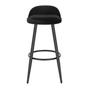 Barkruk - Bar stoel - Bar stoelen set 2 - Cafékruk Barmeubilair - Bar gereedschap cocktails - Fluwelen barkrukken - 120 kg - Zwart fluweel