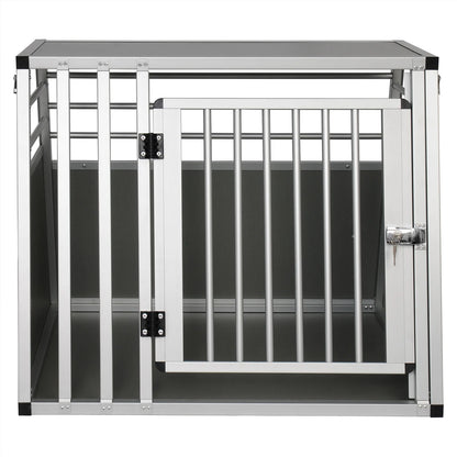 Hondenmand – Hondenkooi – Dierenkooi – Transportkooi – Reismand – Aluminium en MDF – Ventilerend en Stevig – Zwart