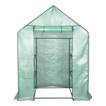 Foliekas - Broeikas - Hobbykas - Kweekkas - Huishoudelijke Schuur - voor Tomaten  - Planten - Beschermt Tegen Kou - Regen - Vorst - PER - Geverfde Stalen Buizen - 143 x 215 x 195 cm - Groen