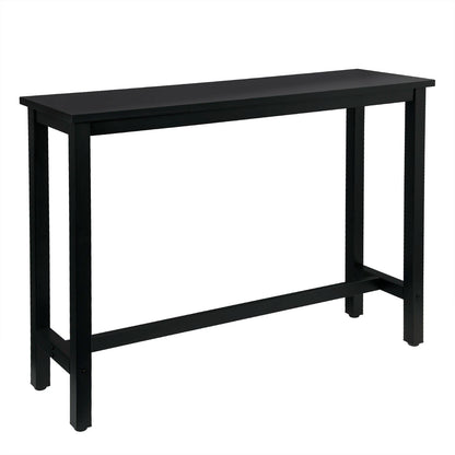 Bartafel - Tafel - Bistrotafel - 140x40x100cm - Met Voetsteun en Metalen Frame - Ontbijttafel - Eettafel - Koffietafel of Sidetable - Zwart - QUORE