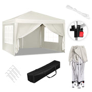 3x3m Opvouwbare Partytent - Easy Up Partytent - Partytent Opvouwbaar - Tuinpaviljoen - Waterdicht - UV - Bescherming - Verstelbare Hoogte - Draagtas - Zonnescherm - Beige