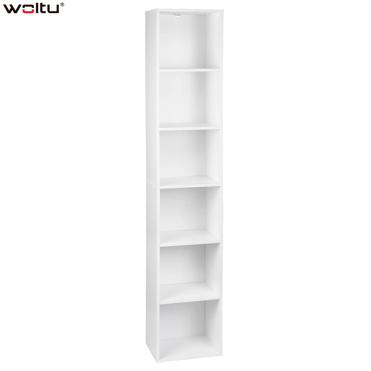 Boekenkasten - Boekenplank - Wandplank - Boekenrek - 30x23.5x158.4cm - 6 vakken - voor Kantoor Woonkamer Lezen Studeerkamer - Wit - QUORE