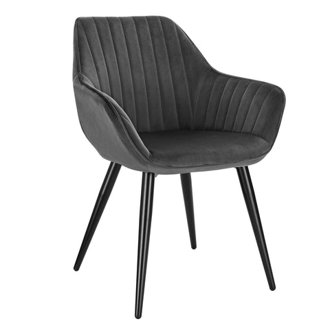 Eetkamerstoel - Eetkamerstoelen met Armleuning - Eetstoel - Eetkamer Stoelen -  Metalen Poten - Rugleuning