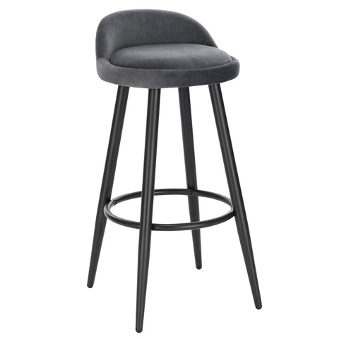 Barkruk - Bar stoel - Bar stoelen set 2 - Cafékruk Barmeubilair - Bar gereedschap cocktails - Fluwelen barkrukken - 120 kg - Donkergrijs fluweel