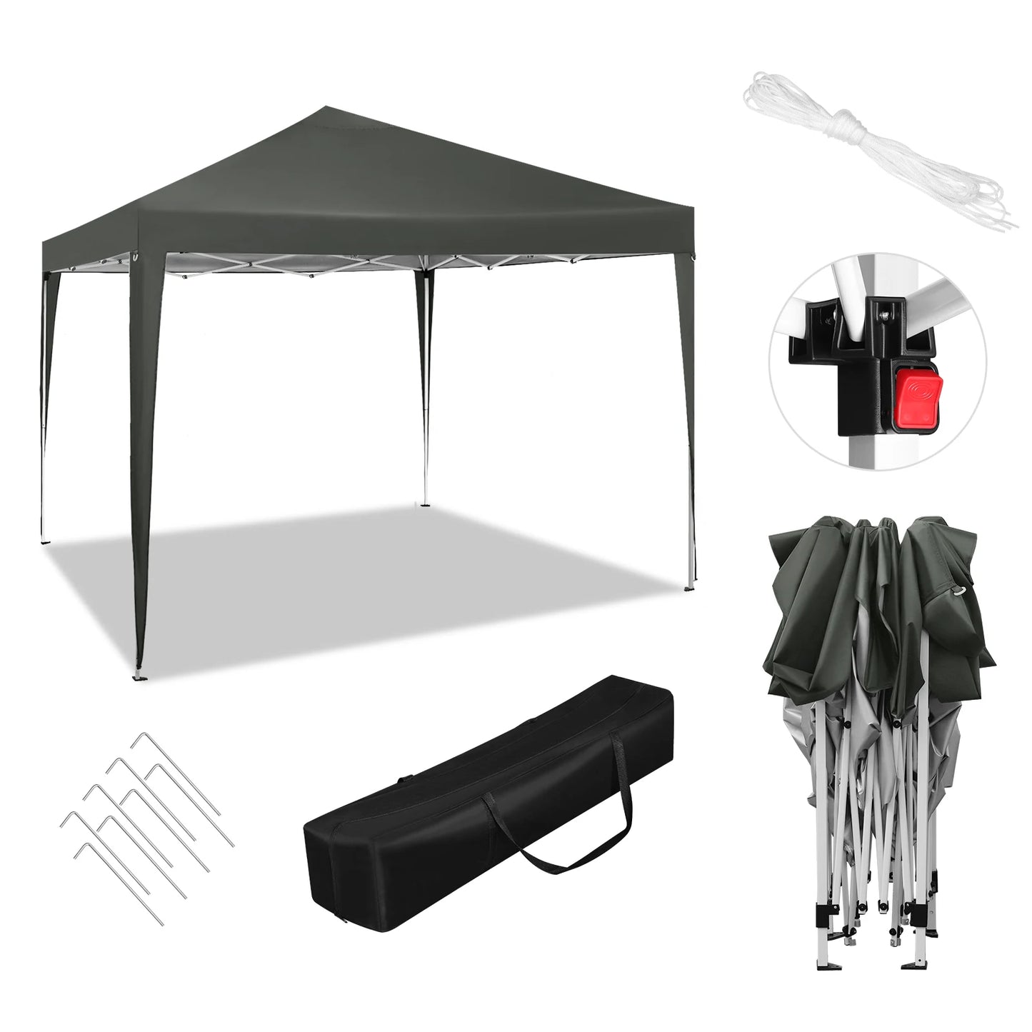Partytent - Vouwtent - Pop-Up Partytenten - Easy up Tent - Party Tent Opvouwbaar - 300x300cm - voor Tuin Evenementen en Feesten - Waterdichte - Pagodetent met Zonnebescherming - voor Camping, Festival of Bruiloft - Groen - QUORE