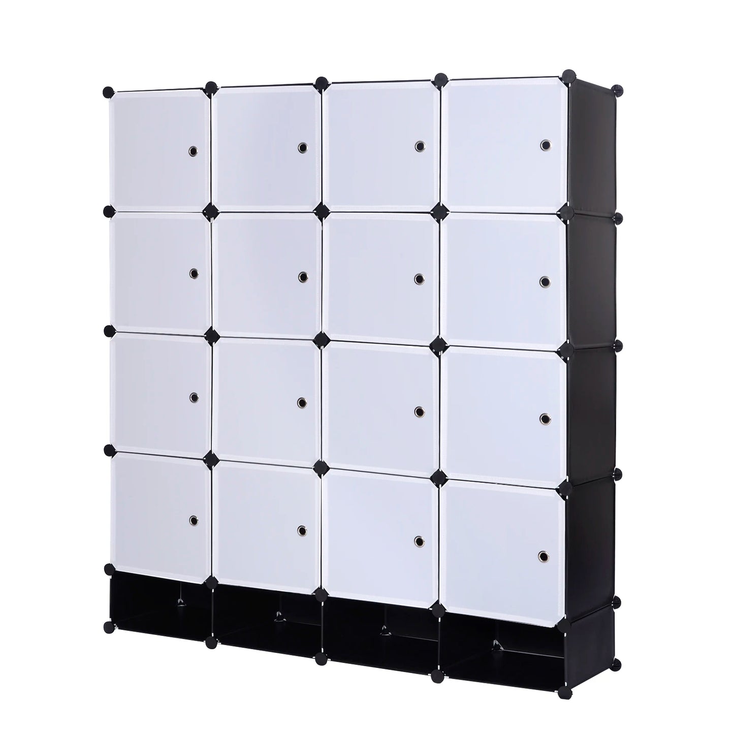 Opbergkast voor Slaapkamer - Kast - Archiefkast - Kantoorkast - 14 Kubussen – Met 2 Kledingroedes – Modulair Ontwerp voor Speelgoed, Boeken & Schoenen - Zwart & Wit