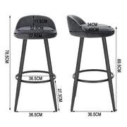 Barkruk - Bar stoel - Bar stoelen set 2 - Cafékruk Barmeubilair - Bar gereedschap cocktails - Fluwelen barkrukken - 120 kg - Antraciet leer