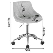 Office Stool Chair Desk Beautician's Club Chair Velvet Height Adjustable Swivel Chair with Wheels Home Office Backrest Chair