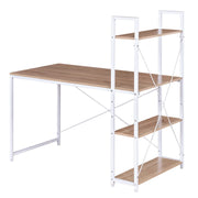 Desk - Corner Desk - Computer Table - Office Desk - with 4 Shelves - Compact Workstation - For Gaming - Studying - Office - Laptop or PC Table - E1 Wood &amp; Metal - 120x64x120 cm - Light Oak and White