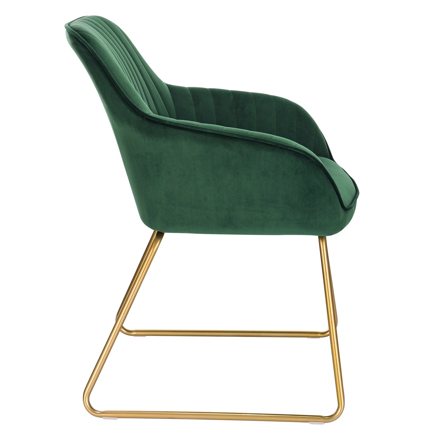 Eetkamerstoelen – Set van 4 - Fluwelen Stoelen – Comfortabele Stoelen – Metalen Pootjes – Ergonomisch Ontwerp – Zithoogte 45 Cm - Donkergroen