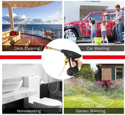 Snoerloze Hogedrukreiniger - Draagbare 21V Hogedrukreiniger - Snoerloos & Krachtig - Hogedrukreiniger - Hogedrukpistool - Draagbare Hogedrukreiniger - met 5M Slang - met 5 in 1 Sproeikop - Zwart