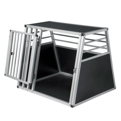 Hondenmand – Hondenkooi – Dierenkooi – Transportkooi – Reismand – Aluminium en MDF – Ventilerend en Stevig – Zwart